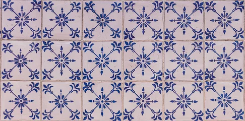 Traditional Portuguese tiles or azulejos. Perfect vintage background. © javarman