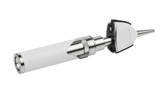 Medical otoscope speculum isolated on transparent background