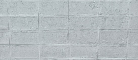 Fototapeta premium White Cement Wall Texture with Tile Pattern Background
