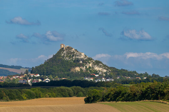Gschlossl castle ruin overlooking Fallbach village, Lower Austria