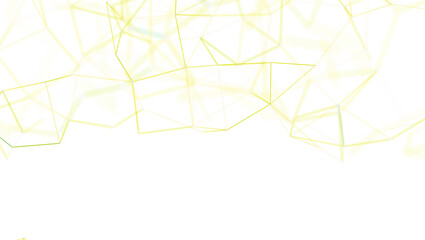 Abstract yellow geometric network on white, representing connection, data, and modern technology. Ideal for design, futuristic projects, and dig
