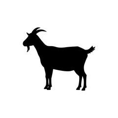 Goat silhouette vector flat illustration design.
