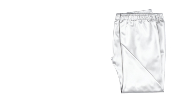 Folded satin pants for restful nights and luxurious comfort