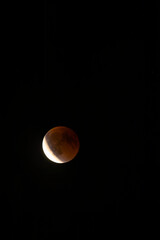 Lunar eclipse phase showing red blood moon
