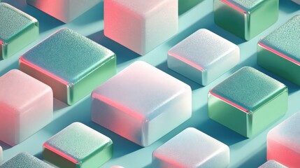 Obraz premium Colorful geometric cubes in soft lighting arrangement for modern design