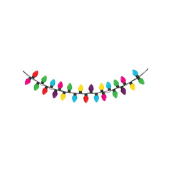 Festive string lights garland colorful decorative illumination party celebration decor vector