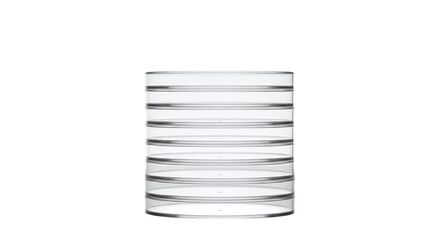 Obraz premium Stack of precision laboratory petri dishes, isolated on transparent background