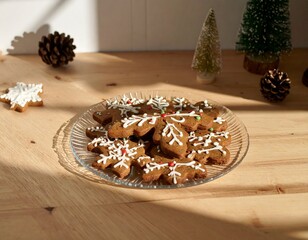 Delicious Homemade Cookies Resting on Wooden Kitchen Counter