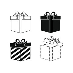 Christmas gift boxes set festive presents celebration holiday season decorative vector illustrations vector