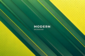 Abstract modern green and yellow background with diagonal lines and texture