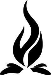 Simple Flame Silhouette Vector for Fire, Burn, and Energy Concept