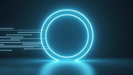 Abstract dark blue background with glowing circles