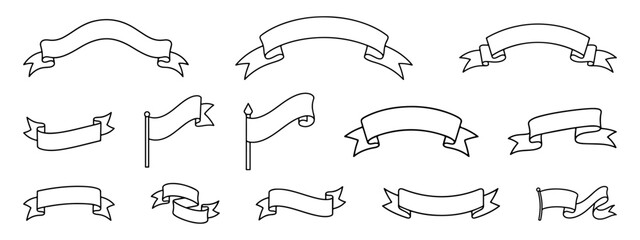 Ribbon banner set. Collection of ribbons, decorative banners, and vector ribbon elements.