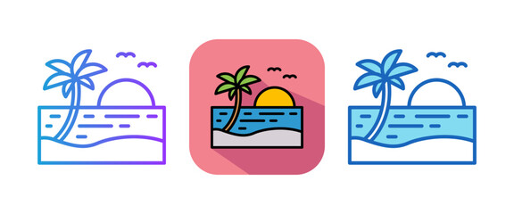 Sunset multiple icon