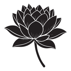 Elegant lotus flower illustration, a symbol of serenity and purity, perfect for meditation designs