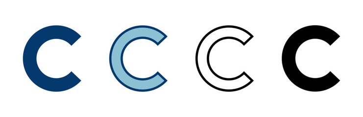 Copyright icon vector isolated on white background. copyright symbols