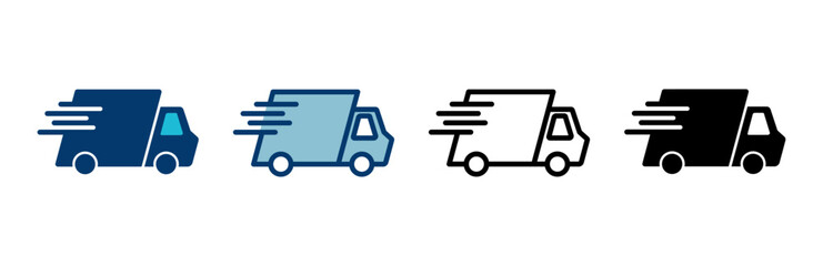 Delivery Icon vector isolated on white background. Fast Delivery Icon. Fast shipping delivery truck. Truck icon delivery