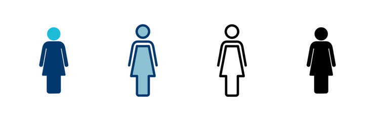 Female icon vector isolated on white background. woman icon vector