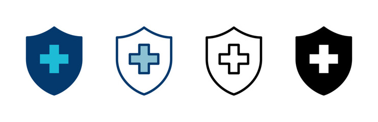 Fototapeta premium Health insurance icon vector isolated on white background. Insurance health document icon