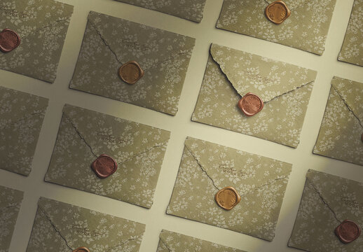 Wax Seal on Handmade Envelope Layout