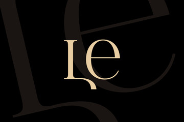 LE or EL letter logo icon design. Classic style luxury initials monogram.