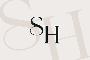 SH or HS letter logo icon design. Classic style luxury initials monogram.