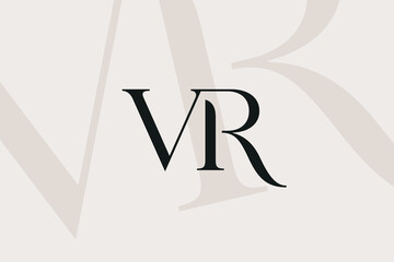 VR or RV letter logo icon design. Classic style luxury initials monogram.