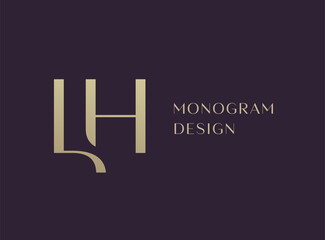 LH letter logo icon design. Classic style luxury initials monogram.