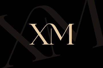XM or MX letter logo icon design. Classic style luxury initials monogram.