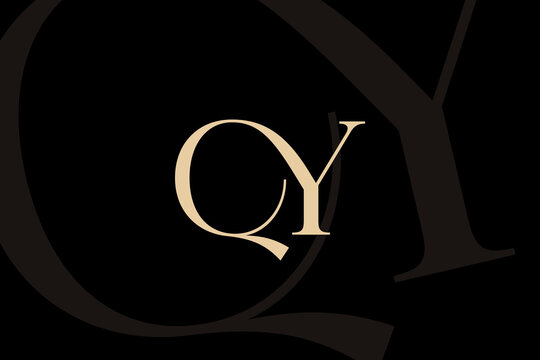 QY or YQ letter logo icon design. Classic style luxury initials monogram.