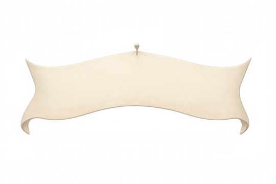 Vintage scroll banner holding a blank antique parchment for text, transparent background for design template marketing