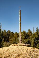 Am Cruz de Ferro am Jacobsweg in Spanien