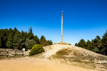 Am Cruz de Ferro am Jacobsweg in Spanien