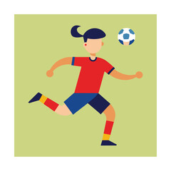 Fototapeta premium Woman playing soccer with ball in the air football