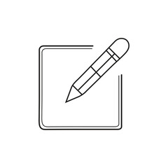 Minimal Pencil and Paper Icon for Writing and Design