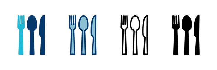 Fork, Spoon, and Knife isolated on white background. Restaurant icon. food icon. Eat. Cutlery icon.