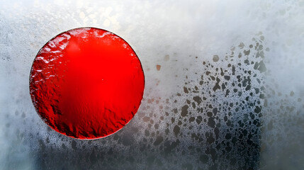 Abstract red sphere on textured background conceptual art