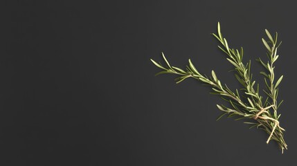 Rosemary sprigs on dark background, culinary herb, food photography, recipe ingredient, website banner