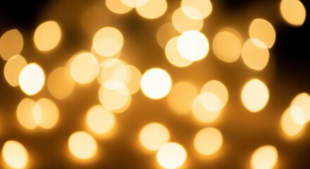 Obraz premium Golden Christmas Bokeh Lights. Warm Glow Festive Background.