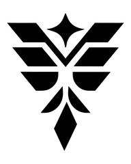 Black Eagle Silhouette with Spread Wings.