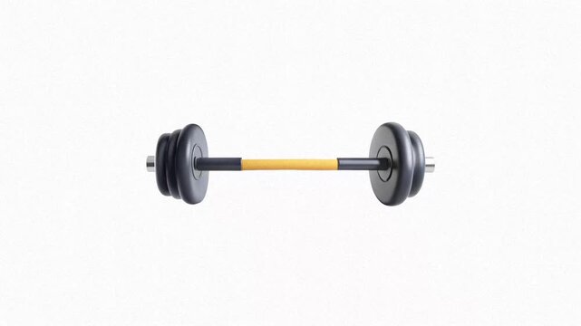 A barbell with a heartbeat line in the center, symbolizing fitness and health.