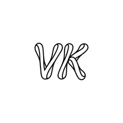 VK monogram logo design letter text name symbol monochrome logotype alphabet character simple logo