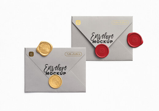 Envelopes and Wax Seals Mockup