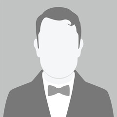 Monochrome simple gray avatar icon, default male avatar profile. Avatar for social media profiles. Vector