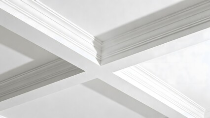 Obraz premium White ceiling with decorative molding