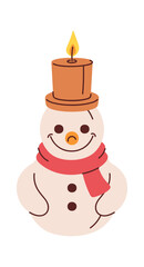 Christmas candle cute snowman design