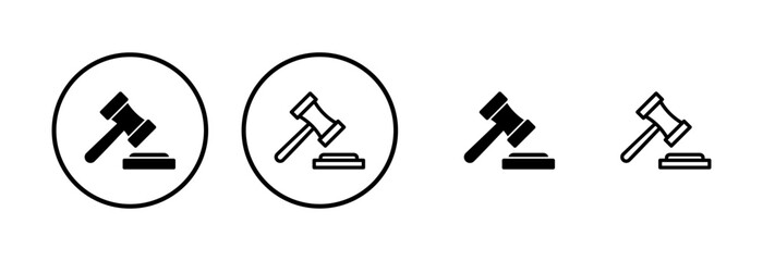 Gavel icon logo design. judge gavel sign and symbol. law icon. auction hammer