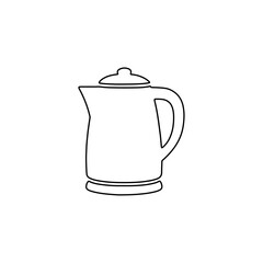 Vector outline icon of an electric kettle