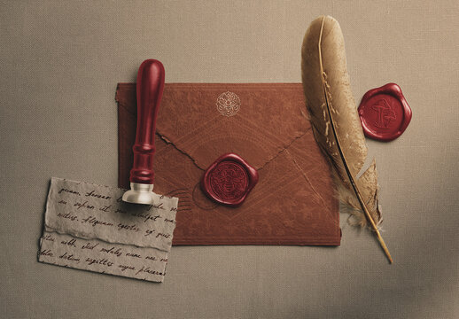 Dark Academia Wax Seal Mockup