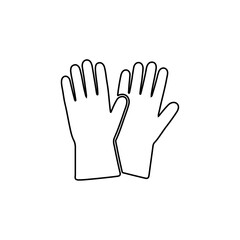 Vector outline icon of gloves